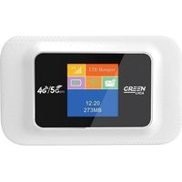 Modem WiFi portable 4G/5G Green Lyca, 150 Mbps, écran couleur - Blanc