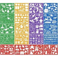 20 Pcs Pochoirs de Peinture, Pochoirs pour Dessin et Peinture, Pochoir de Dessin en Plastique, Pochoirs à Lettre Réutilisable, Pochoirs de Voiture Animal Alphabet pour Carte Journal Scrapbooking Décor