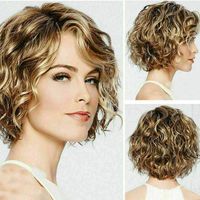 Perruque courte bouclée blond foncé pour femme - Aspect respirant et facile d'entretien, idéale pour Halloween, les fêtes costumées, le quotidien et le cosplay