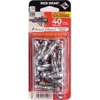 Packung mit 10 Dübeln, 10 mm Durchmesser x 35 mm Länge, und Spreizdübeln, 5 mm Durchmesser x 40 mm Länge, ROTER KOPF RED HEAD