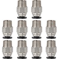 UEETEK Lot de 10 raccords pneumatiques droits mâles PC4-M10 pour tube PTFE pour imprimante 3D