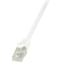 LogiLink CP2021U RJ45 Patchkabel CAT 6 U/UTP 0.50 m Weiß mit Rastnasenschutz 1 St.