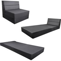 LANKOU 3-in-1 Foldable Sofa Bed,Single Size Floor Couch Sleeper Chair,Convertible Sleeper Couch Mattress,Boneless Folding,Space-Saving Sofa for Small Living Room Bedroom Studio(Black)