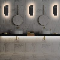 Applique Murale LED Moderne Éclairage Décoratif Chambre Salon Lampe Murale Intérieur Noir 24W Lumière Blanc Chaud - 3Pcs