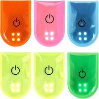 Lot de 6 clips LED magnétiques - Rechargeable par USB - Haute visibilité - Pour la randonnée, la course, le jogging, le sac de sport - 5 couleurs