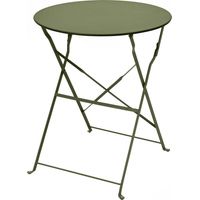 Table Bistrot Merida Kaki Pliante, Acier, ø60cm - Générique