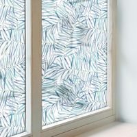 Klebefolie 50x146 cm Sichtschutz Fenster Selbstklebend PVC Milchglas Dekorativ Dekorfolie Blickdicht Folie für Zuhause Badezimmer Botanisches Muster