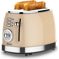 Tostador Retro Sogo TOS-SS-5470 850W 2 Ranuras Cortas Beige