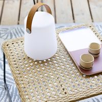 Cémonjardin – Lampe à poser nomade d'extérieur 21cm – Polyéthylène blanc – Batterie Lithium-Ion 2000mAh – IP44 – Lumière blanche chaude réglable