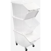 Bacs à ingrédients 30 L + couvercles + 4 roues - Lot de 3 - Gilac