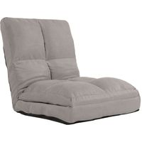 Fauteuil de sol HHG-914, fauteuil-lit pliable Fauteuil fonctionnel, fonction sommeil pliable cadre acier velours, gris clair