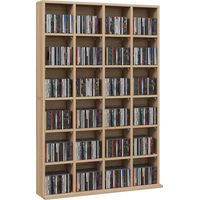 CD Storage Unit with Adjustable Shelves, 89 x 130.5 cm, Nature Wood Finish