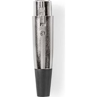 Nedis XLR-Anschluss / Gerade / Buchse / Vernickelt / Lötung / Kabeleingangsdurchmesser: 7.0 mm / Metall / Silber / 25 Stück / Plastikbeutel