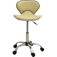 323677 Salon Spa Stool Cream Faux Leather