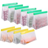 Reusable Food Storage Bags Stand Up, Ziplock Reusable Freezer Bags, Leakproof Storage Gallon Bags