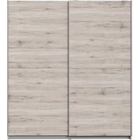 Armoire 2 portes chêne clair effet frêne – Dimensions 170,3 x 61,2 x 190,5 cm – Panneaux de particules – Agencement optimisé pour vêtements – Finlandek