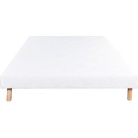 Sommier tapissier blanc, Gamme Prestige Hôtel, Lattes & Pieds en Bois massif, 140x190cm