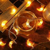 Guirlande lumineuse en forme de lune, 6 m, 40 LED USB, guirlande lumineuse décorative d'intérieur pour Noël, mariage, anniversaire, Saint-Valentin, vacances, fête, chambre à coucher [Classe énergétiqu
