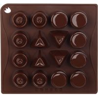 Molde de silicona para chocolates 16 formas 18x17x2,5 cm