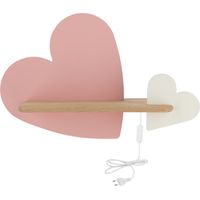 Applique Candellux Heart LED 5W 4000K rosa bianco legno