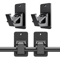 (4pcs)Curtain Rod Bracket Set, 4 Adjustable Window Pole Holders, Wall Mount Support, Perfect For Bathroom Laundry & Living Room Kitchen Balcony Apartment Decor, Space Saving Solution