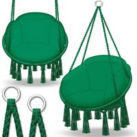 tillvex Silla colgante verde con cojín grande de 200 kg Silla colgante para interior y exterior Cesta colgante resistente a la intemperie Cesta colgante