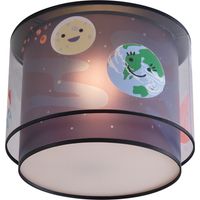 QAZQA Kinderzimmer-Deckenleuchte schwarz mit Raumschiff und