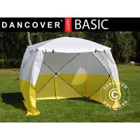Tente de chantier, FleXshelter Basic, 1,8x1,8x2m, Ignifuge, Jaune/Blanc - Dancover