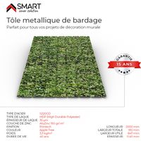 Tôle bac acier - Bardage - Pack de 6 tôles H12 Coloris Apple Tree Printech Dimensions 1200x910x0.40 mm