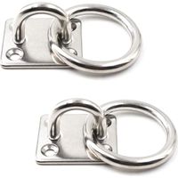 Ahlsen Gancho de montaje en pared para techo resistente, almohadilla de anclaje, placa de ojo, acero inoxidable 304, 5/16 ", 8mm (paquete de 2)