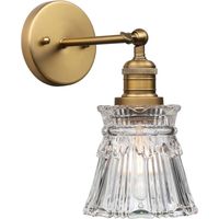 Vintage-Industrie-Wandleuchte E27 mit gestreiftem Glasschirm in Blütenform für Wohnzimmer, Schlafzimmer, Esszimmer und Spiegel.