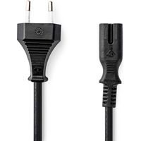 Netzkabel euro man iec 320 c7 gerade gerade vernickelt 300 m flach pvc schwarz etikett