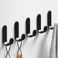 Selbstklebende Wandhaken, 10 Stück, schwarze selbstklebende Wandhaken aus Edelstahl, selbstklebende Wandhaken für Bad, Küche, Büro
