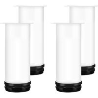 (Blanc) Pied de meuble réglable 20CM, 4PCS pied de table réglable en hauteur pied de meuble en métal acier inoxydable pied de table pied de meuble avec vis armoire, meuble TV