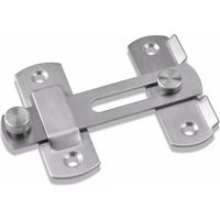 Verrou de porte coulissante, loquet à bascule, pêne dormant avec vis pour porte, fenêtre, armoire et jardin, alliage de zinc finition brossée (S)