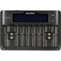 Voltcraft – Chargeur de piles rondes – Compatible NiMH, Li-ion, LiFePO – 10 emplacements de charge – Courant max 2A – Écran LCD