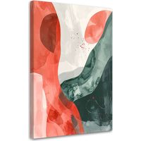 Stampe su Tela, Astratto Pastello verde rosso, 60x90