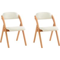 SoBuy Set of 2 Folding Chairs White 59x47,5x76,99cm Classic FST92-WX2