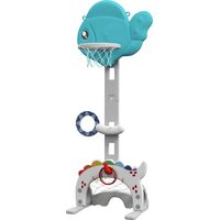 Panier 5-en-1 pour enfants avec hauteur réglable, panier de basket, but de foot et golf, 3-6 ans