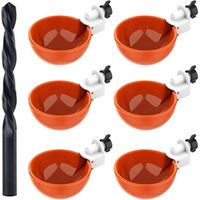 6pcs abreuvoir automatique poule Abreuvoir pour Poule Abreuvoir automatique pour volaille Avec foret DIY Abreuvoir Poules Abreuvoir Poule avec scie à Trou de pour Poussins Canards Oies Dindes