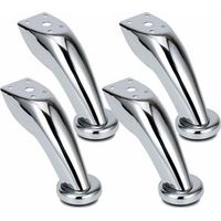 Gambe per divano in acciaio inox spesso, set da 4 pezzi, finitura cromata, ideali per armadi, letti, divani, sedie, sgabelli e mobili contenitori.