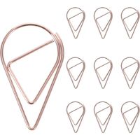 10 pièces adorables trombones décoratifs trombones en métal trombones trombones pour le bureau-2.6X1.7X0.1CM-Rose Gold
