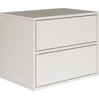 Selsey FRAMME – Mesita de noche colgante con 2 cajones – blanco – 50 cm
