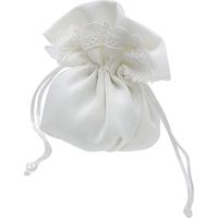 Linea Due Sacchetto Piccolo con Bordo Lavorato Colore Ivory 8,5 cm Bomboniere – Confezione da 12 Pezzi