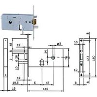 ELETTROSERRATURA DA INFILARE PER FASCE MM.76 H 550 mm.70, frontale mm.16 (5507010) ISEO