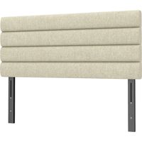 Tête de lit 140 cm tapissée lin beige hauteur réglable 106/116/126 cm fixation murale