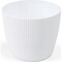 Vaso da fiori Magnolia Jumper, con coperchio in plastica bianca, 26 cm