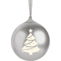 Altoparlante Bluetooth BIGBEN sfera di Natale argento con anello di sospensione