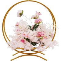 Arco nupcial de metal dorado y plateado - Soporte para flores - 80 cm - Decoración para bodas - Aro metálico (color: dorado) - 80 cm