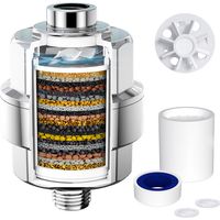 Filtre à eau anti calcaire et anti tartre pour douche – 1 cartouche – Filtration efficace – Connexion universelle G1/2'' – Chromé